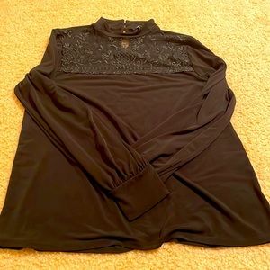 Express black blouse lace detailing